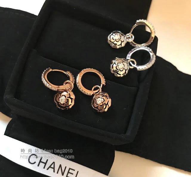 chanel耳環 原單品質 玫瑰花耳環 925純銀 小香經典Logo香奈兒山茶花  gzsc1335